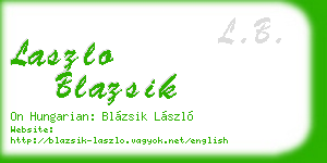 laszlo blazsik business card